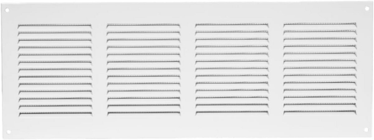 Ventilatiegrille 400x150 mm metaal wit met insectenhor