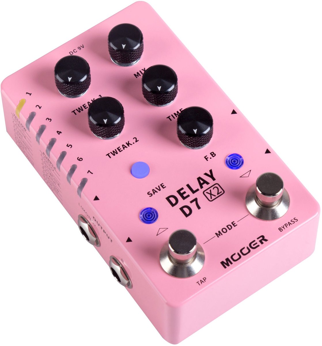 Mooer D7 X2 Delay stereo effectpedaal met 14 delay types