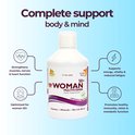 Fles Woman 50+ Multivitamin. Ondersteunt energie, vitaliteit en hartfunctie. Geoptimaliseerd voor vrouwen 50+.