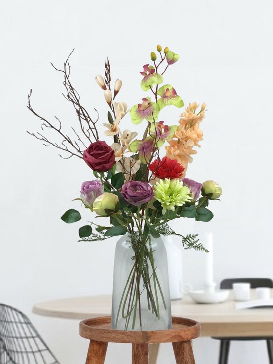 The Bloomistic® – Zijden Boeket – 60-75 cm hoog – Kunstbloemen – 12 stelen – decoratie – nepbloemen – housewarming – woonkamer inspiratie
