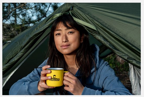 NOMAD® 2x Emaille Mok - 350 ml Geel - Koffiemok Drinkbeker Geëmailleerd - Camping Mok Metaal van Merkloos — afbeelding 5
