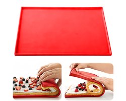 Siliconen bakmat voor cakedeeg - 30*40*0,8 cm - Bakmat voor Zwitserse rol - Deegmat - Ovenbakmat - Bakmat voor airfryer - Bakmat - Voor het uitrollen van deeg - Flexibel met opstaande randen - Kneedmat - Rechthoekige bakmat - Geschikt voor het bakken