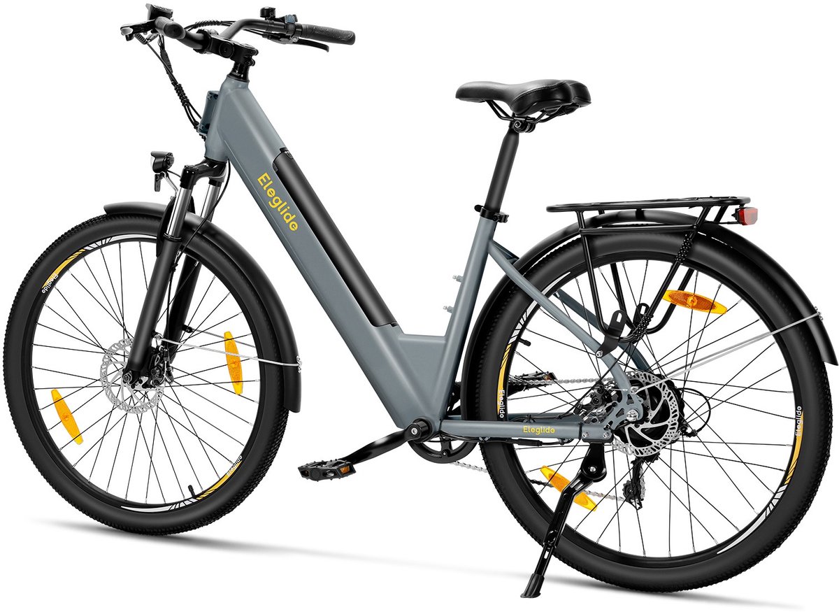 Eleglide T1 ST E-bike, 100km Bereik, 250W Motor, 45Nm, Shimano 7v, Demper met Sperre, Step-Thru, LCD, USB, Schijfremmen thumbnail 6