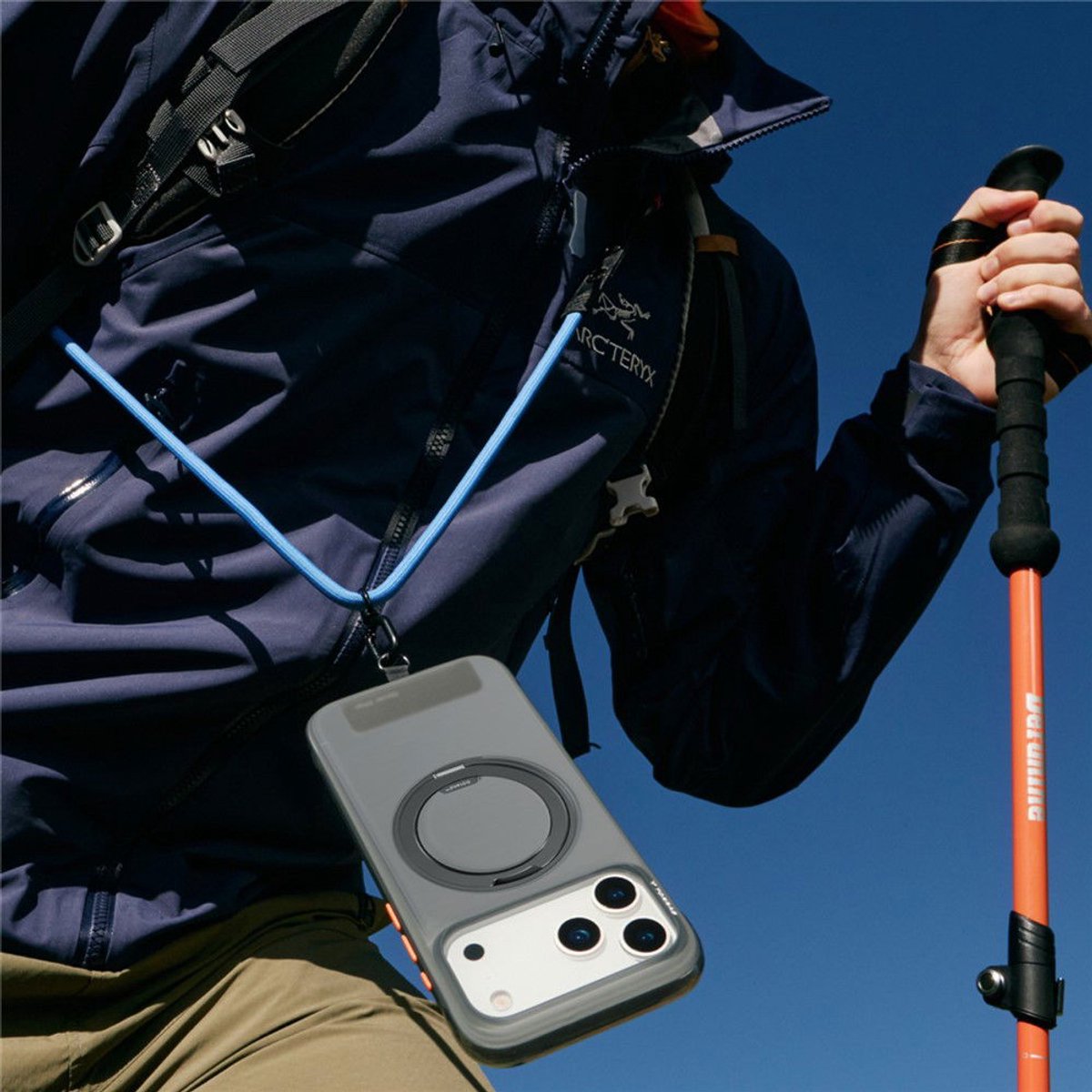 iPhone 16 Pro Max hoesje met MagSafe, militaire valbescherming, 360° draaibare standaard, zwart - Afbeelding 4