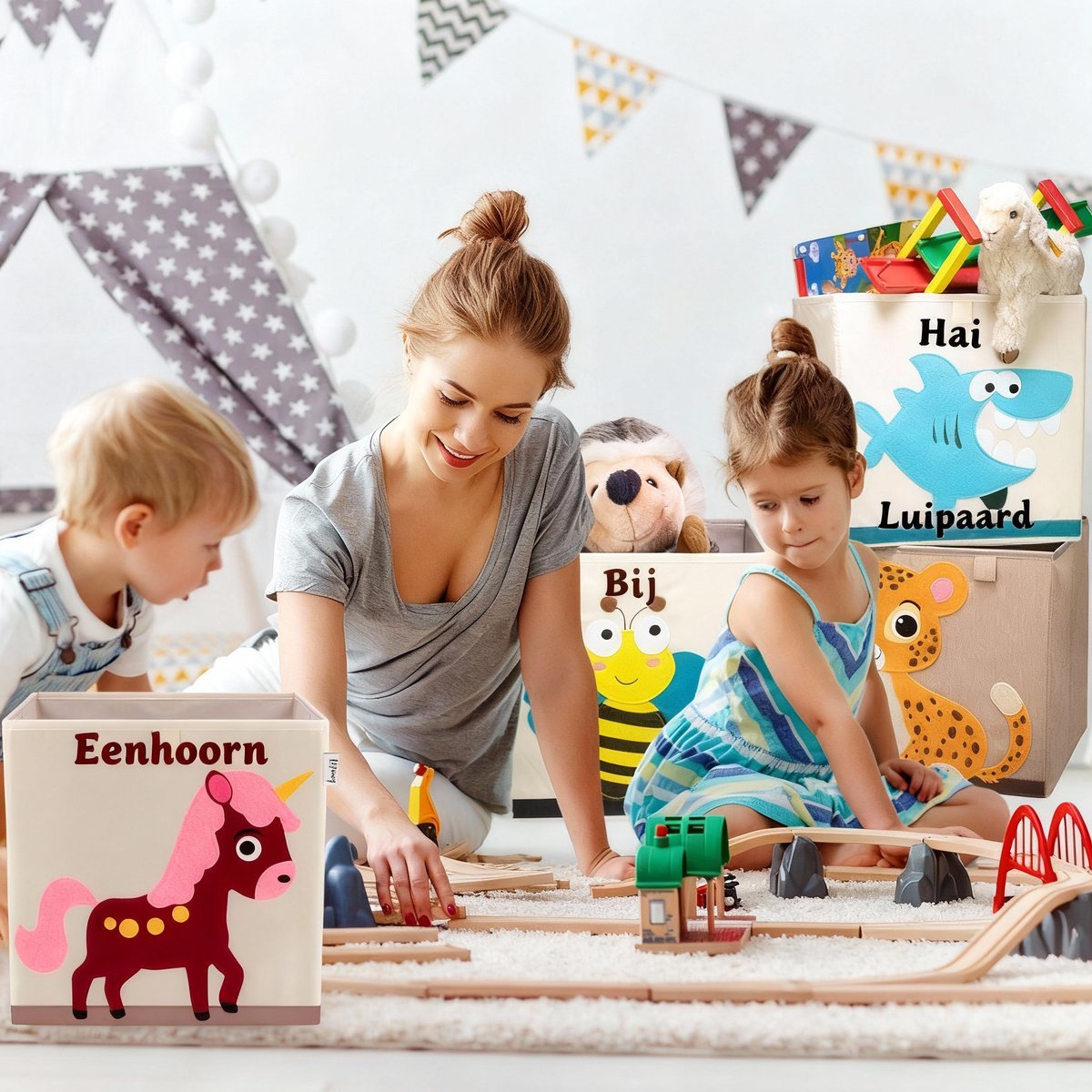 Opbergdoos van stof voor kinderen "eenhoorn", compatibel met Ikea Kallax Lifeney