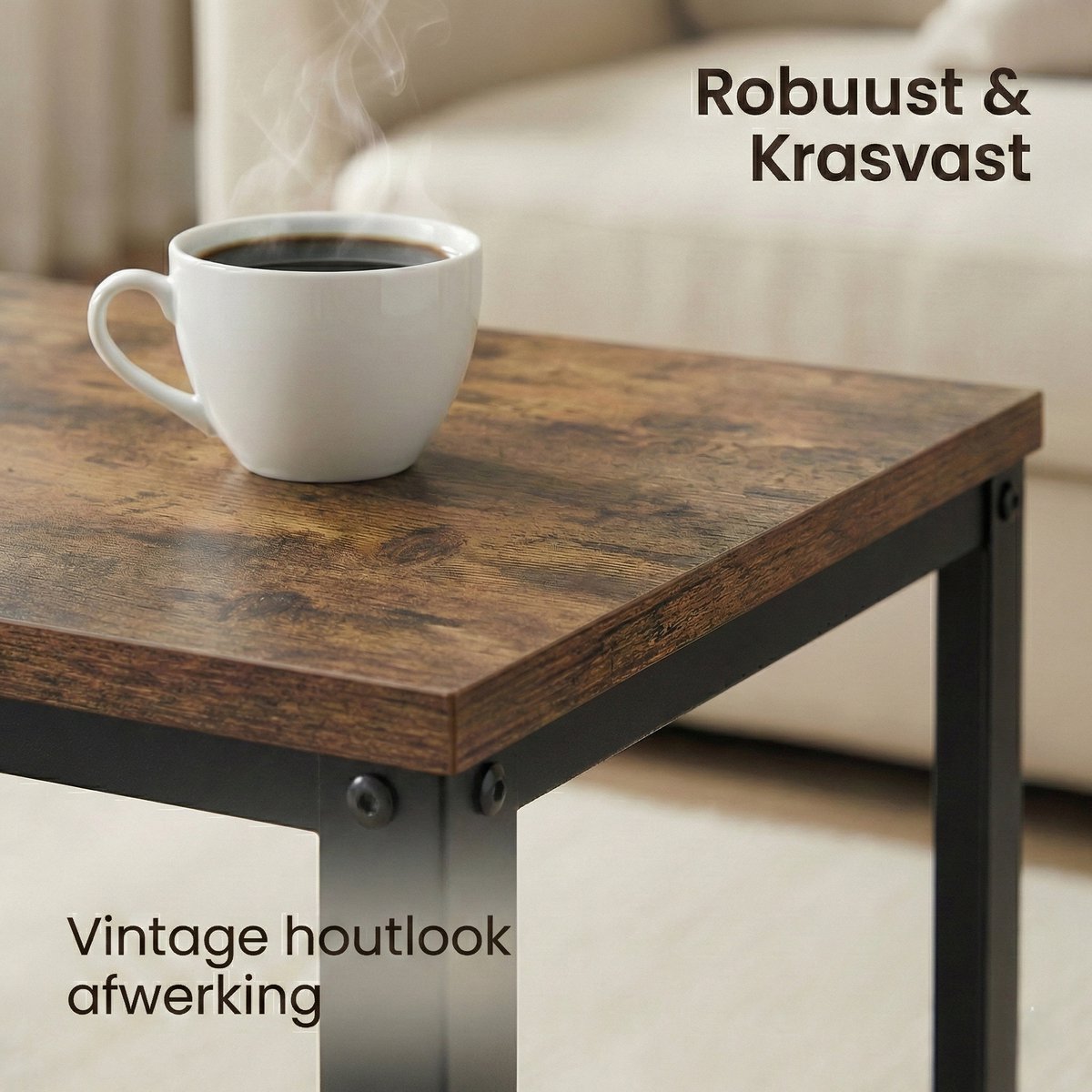 vidaXL Industriële TV-kast - 90 x 33 x 45 cm - Stevig Hout - Zwart