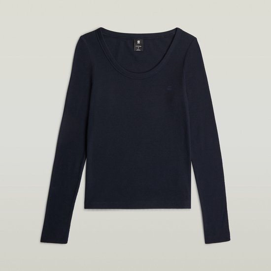 G-Star - Slim rib open neck t l\s wmn - Dames - Tops