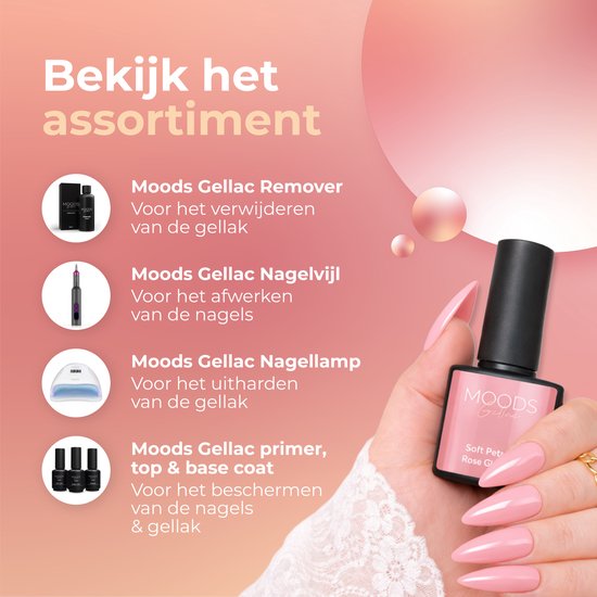 Moods Gellac 6-delige Set - Gellak Starterspakket - Gel Nagellak - 8ML - Soft Petals - Gellac - Nagels - Chique Kleuren - HEMA- & TPO-vrij