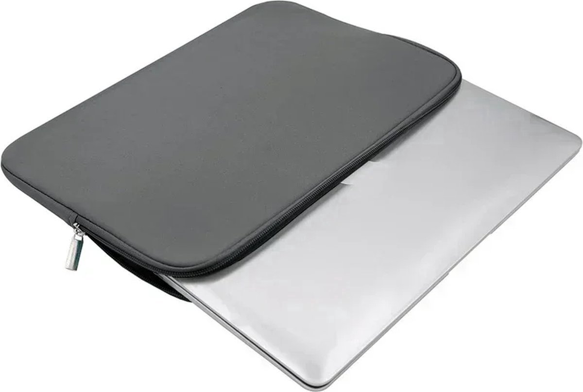 *** SoftTouch Laptophoes 13 inch 35x26 cm - Sleeve met ritssluiting - Grijs van Heble® ***