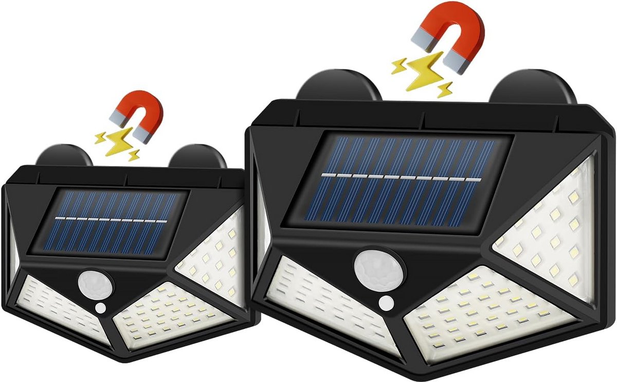 Draadloze LED Buitenlampen op Zonne-energie met Bewegingssensor voor Camper en Caravan (2 stuks)