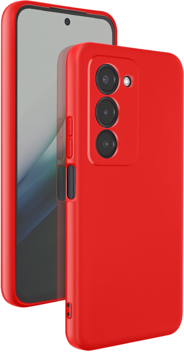 Avizar Hoesje voor Redmi 15 5G Soft-Touch Siliconen Fast Cover Serie, Rood