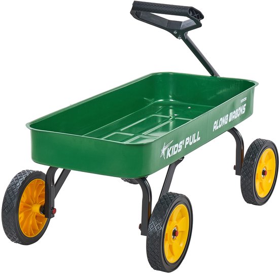 VEVOR Bolderwagen voor Kinderen Vanaf 18 Maanden, 1010x480x360 MM, Transportwagen met Een Laadvermogen Tot 80 KG, Handkar met Handvat, Ideaal ALS Verjaardagscadeau voor Tuinieren, Strand & Kamperen, Groen van Merkloos — afbeelding 2