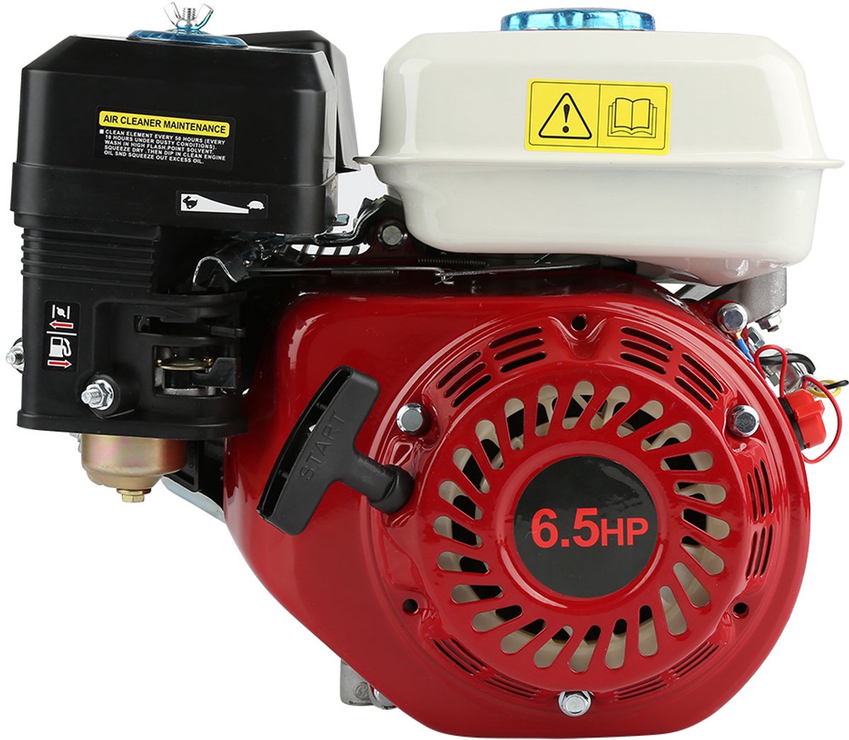 4-Takt Benzinemotor 6,5 PK 168F – Trekstart – 196cc – Vervangingsmotor voor Generator & Tuinmachines