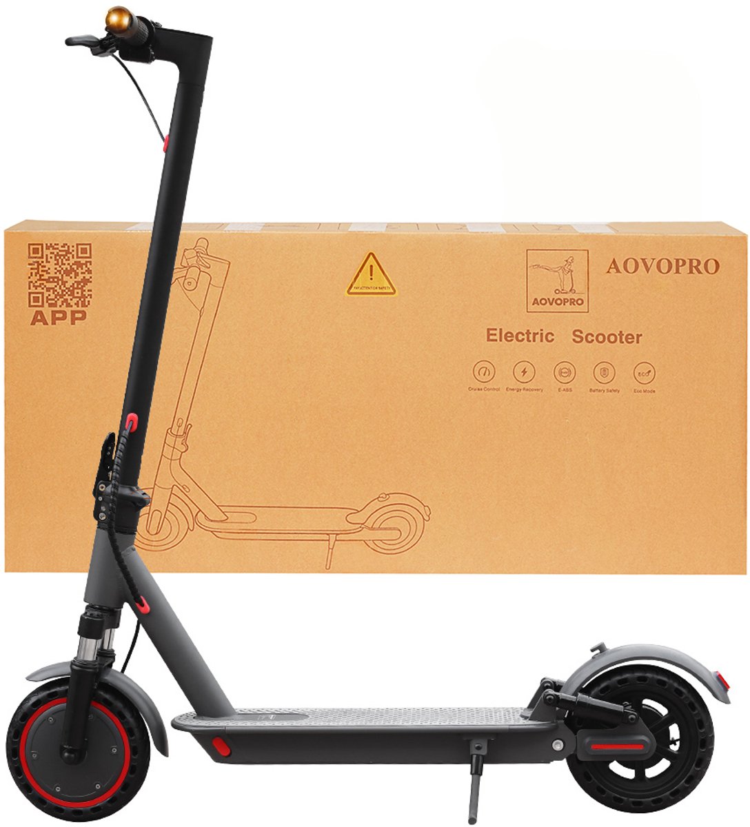 AOVOPRO AP07 Elektrische Step – 25 km/u – 36V10.5AH – Tot 30 km – 8,5” Massieve Banden – Dubbele Vering – Vouwbaar – Met App – foto 8