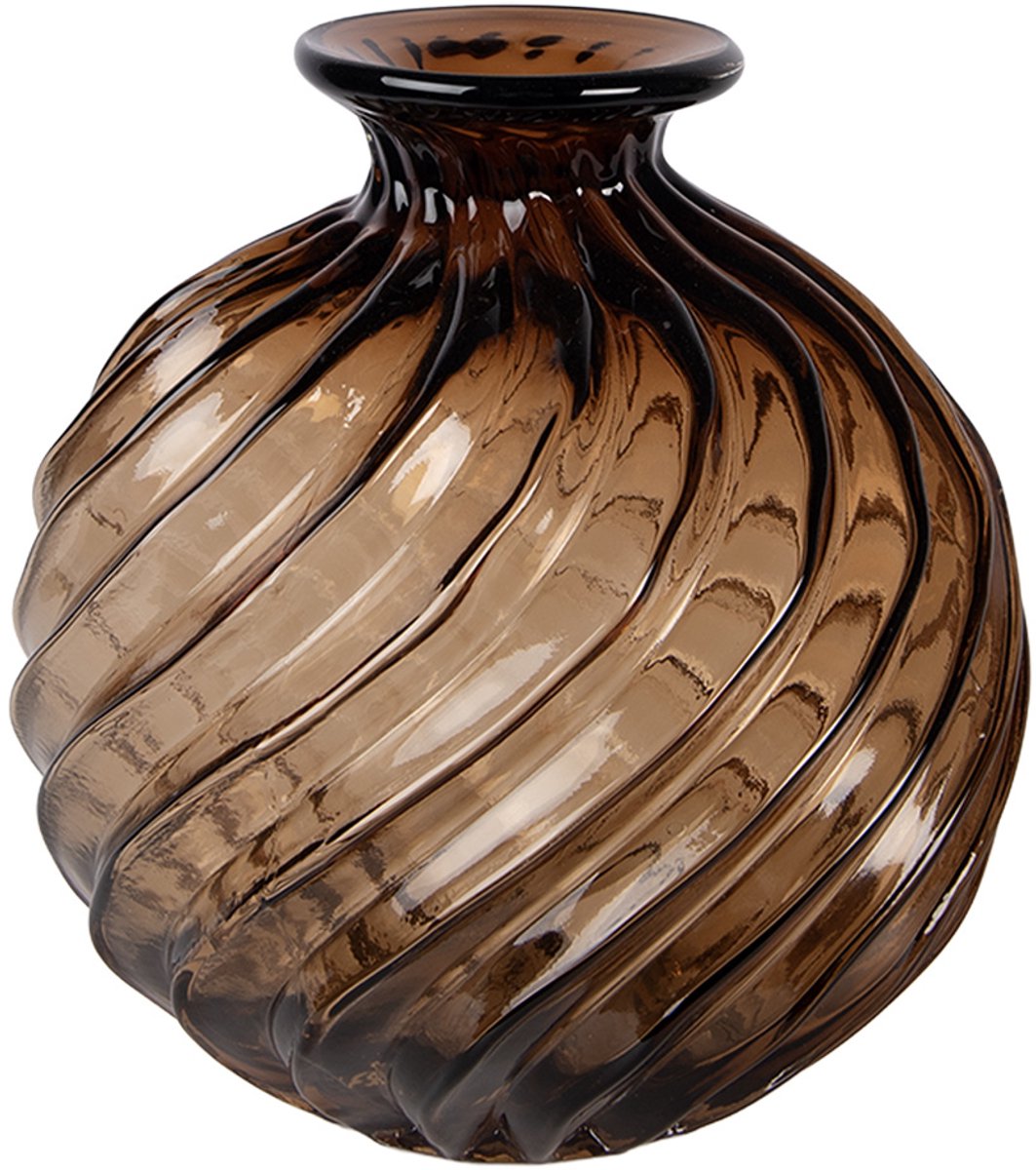 Clayre & Eef Vaas Ø 19x21 cm Bruin Glas