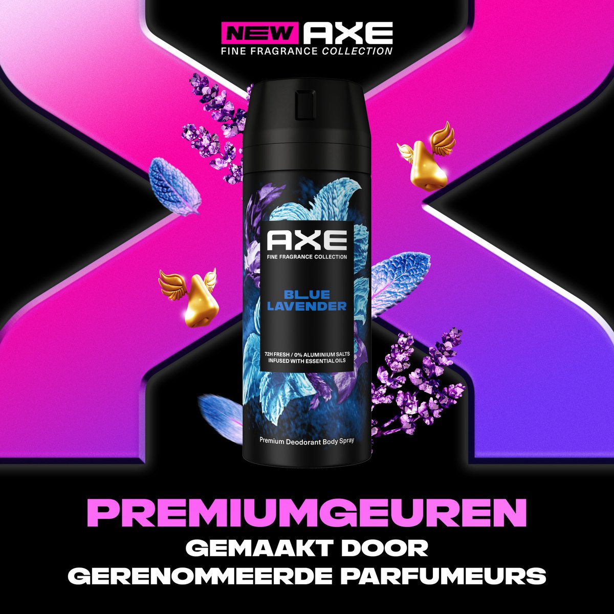 Lot De 2 Déodorants AXE Blue Lavender + Zinc - Anti-odeur, Roll-on Bille