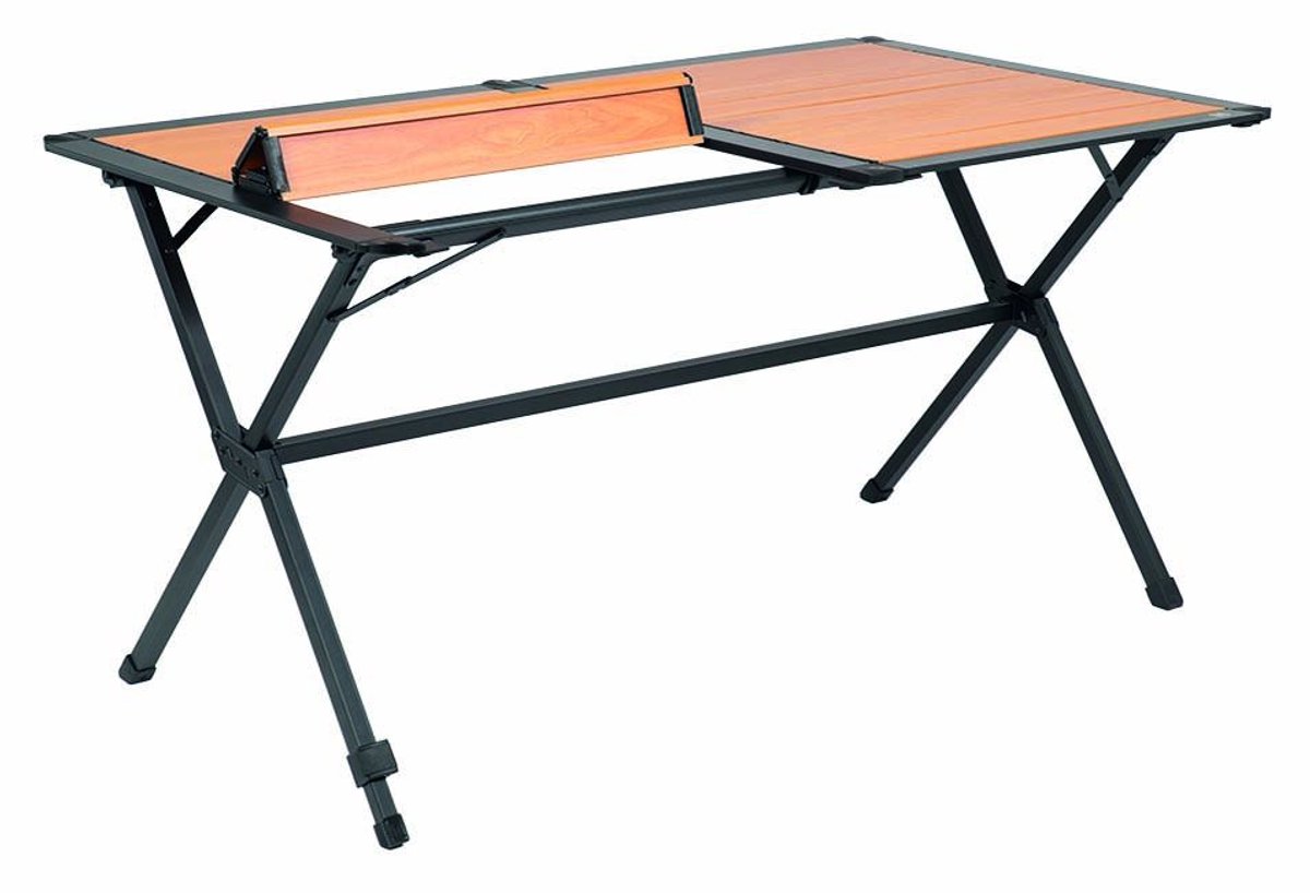 Travellife Nadar Campingtafel 110 x 70 cm - Roll-up tafelblad met houtlook - Lichtgewicht - Inclusief draagtas