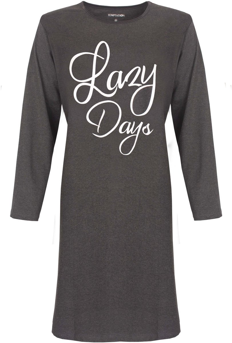 Temptation TPNGD2202A Temptation dames bigshirt Donker Grijs. - Maten: