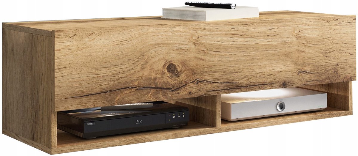 Mirjan24 A100 - TV-meubel - 100 cm breed - Mat Wotan Eiken - Hangend of Staand - Greeploos