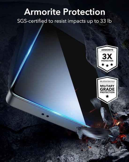 Protection d'écran ESR pour Samsung Galaxy S25 Ultra - Tempered Glass avec cadre de montage - Résistant aux rayures - Installation facile - (Lot de 2)