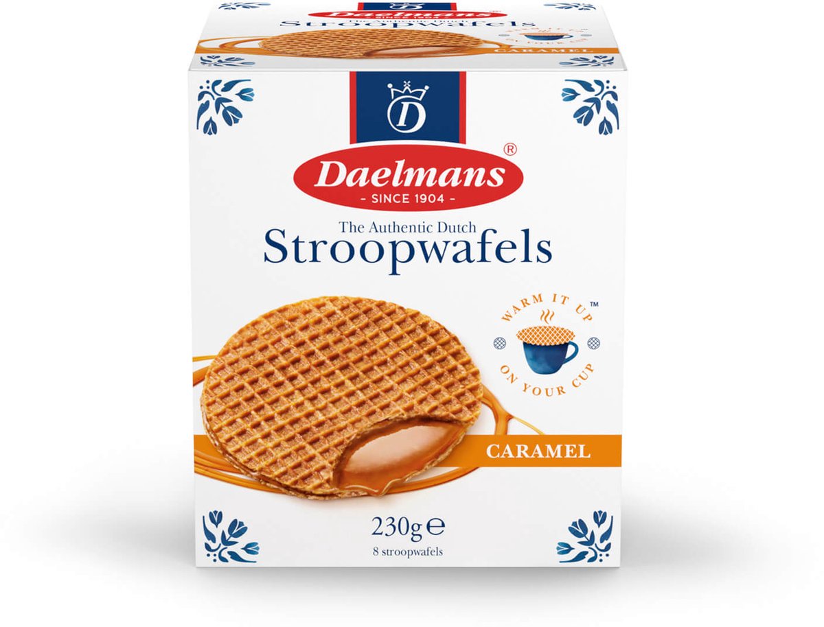 Daelmans Stroopwafels in Cube – 8 Stroopwafels – 230 g – 8 cm diameter