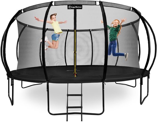 HyperMotion Kindertuintrampoline 3+, trampoline met ladder en binnennet voor huis en tuin, kinderspeelplaats, kindertrampoline, dubbele poten, 487 cm, 16 ft