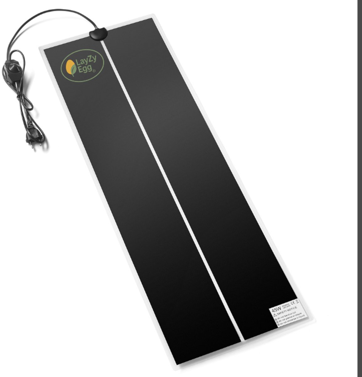 LayZyEgg® Warmtemat 45W 28x80cm – Met Dimmer/Temperatuurregelaar – Voor Kuikens, Kwartels, Vogels, Reptielen & Amfibieën