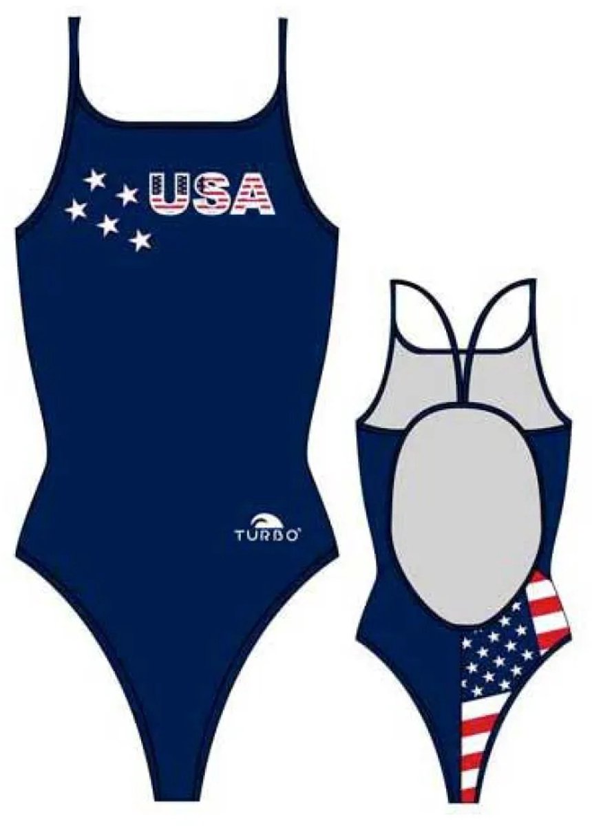 Turbo Usa Zwemkleding Blauw S Vrouw Navy / Red