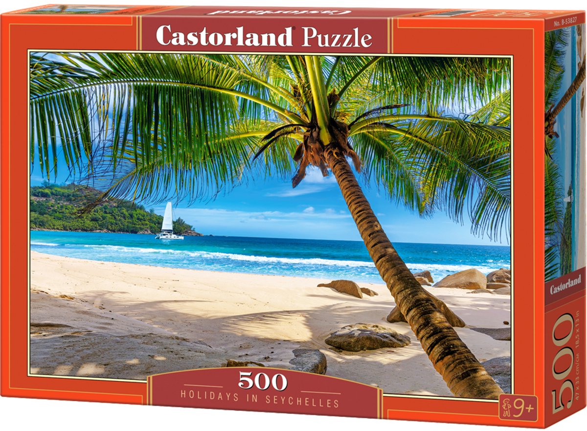 Castorland Holidays in Seychelles – Puzzel – 500 stukjes – Satijnen afwerking – Perfecte pasvorm – Europese kwaliteit
