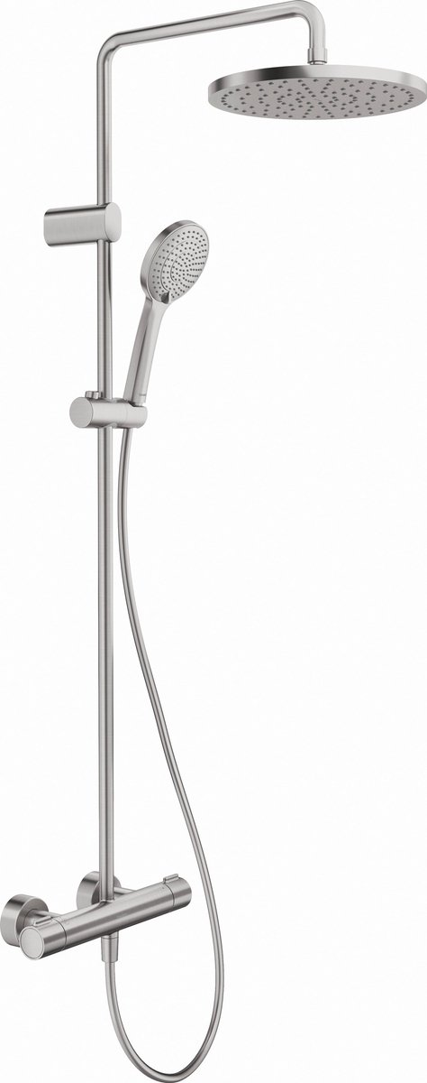 Duravit Regendouche Systeem 1000 MinusFlow – Thermostatisch – 3 Straalsoorten – Waterbesparend – RVS Geborsteld