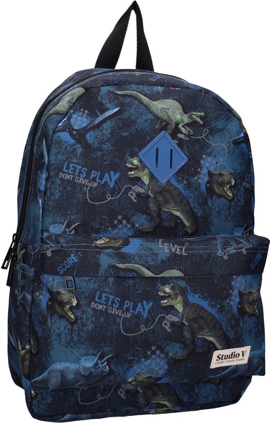 Studio V Extinct Legends - Rugzak - Gevoerd - 10,5 liter - 38 x 25 x 11 cm - Dinosaurus - Blauw