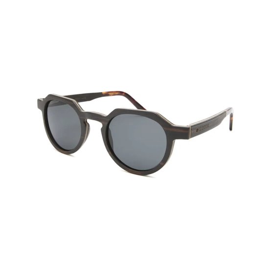 Wooda® Houten Zonnebril Rond - Bruin - Gepolariseerd - Wooda Aloe Gris van Merkloos — afbeelding 2