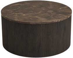 House Nordic Salontafel Rota - Rond Donkerbruin Marmerlook - Ø80x40cm
