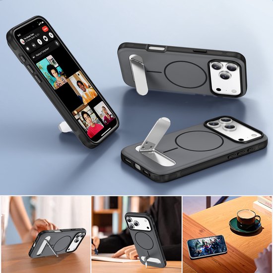 Étui IYUPP compatible avec iPhone 17 - Compatible avec MagSafe - Avec Support Kickstand - Coque Arrière - Vert