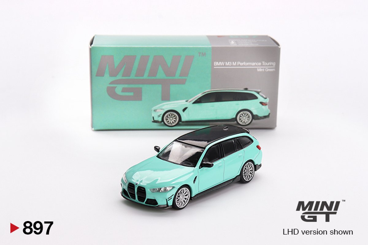 BMW M3 G81 Touring (Mint Green) Blister pack 1:64 MiniGT MGT00897-BL