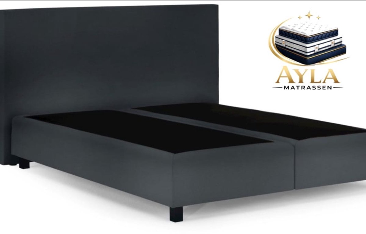Boxspring Ayla Royal - 180x200 Zonder matras - Antraciet Glad - Ayla Matrassen - 2 persoons
