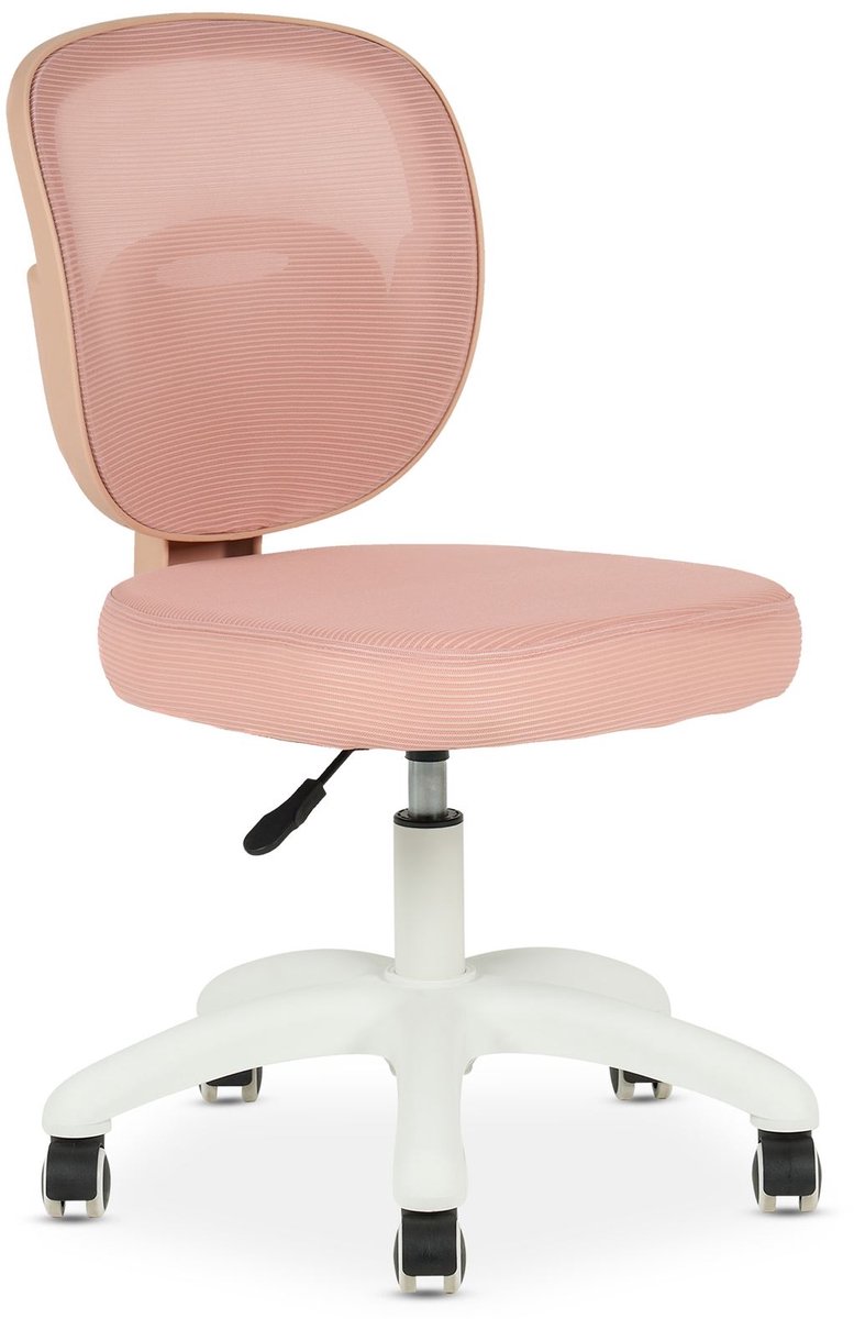 Kinderdraaistoel MAYLA met wielen, roze - kinderkamer bureaustoel, ergonomisch & in hoogte verstelbaar, kinderstoel met netrug en gaslift, kinderstoel voor thuiskantoor, zonder armleuningen - Ambiente