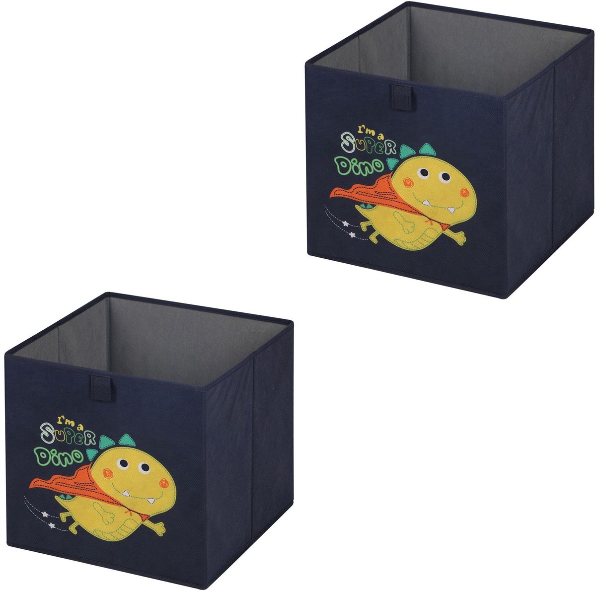 Stoffen doos DINO-2 met dinosaurusmotief in een set van 2