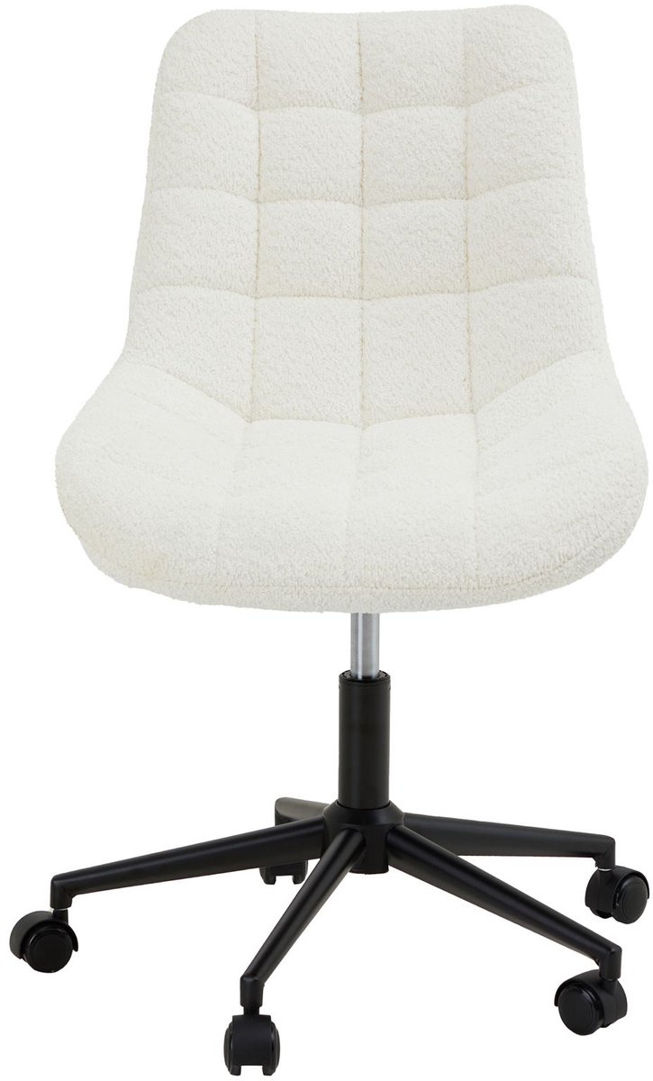 Draaistoel TASK met bouclé-stofbekleding - wit