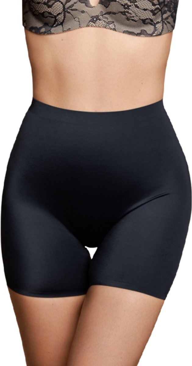 Bye Bra Invisible Shorts, Naadloze Shapewear, Licht corrigerend slipje voor de buik, Gladde, Vormgevende en Comfortabele Ondergoed, Anti-schuurshorts, Huidskleur en Zwart, S-XL (Zwart, M)