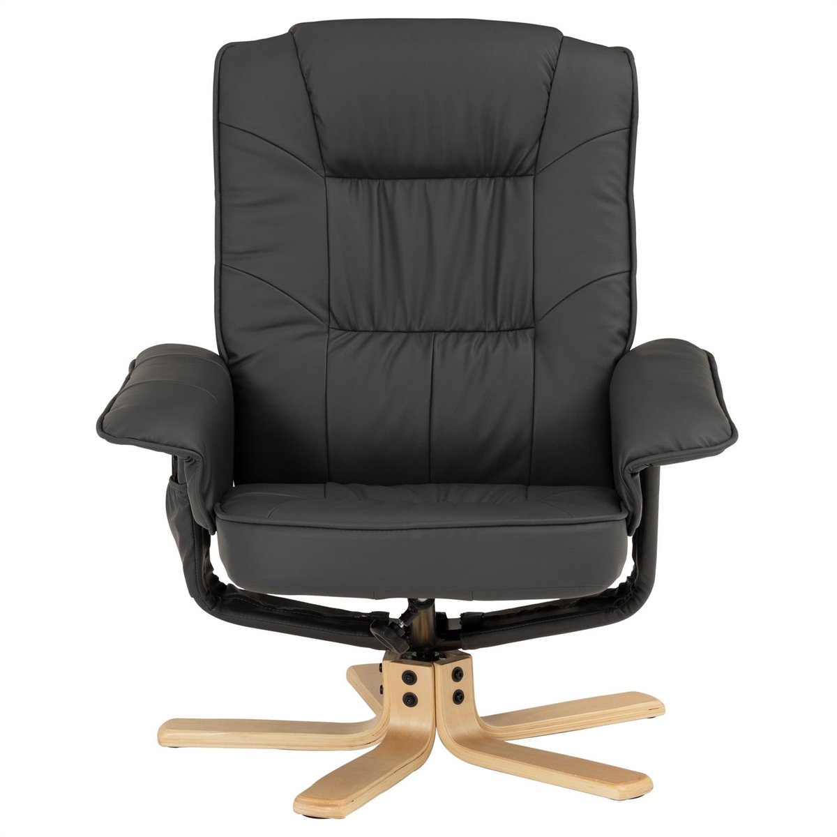 IDIMEX Relaxfauteuil CHARLY met voetenbankje en grijs kunstleer