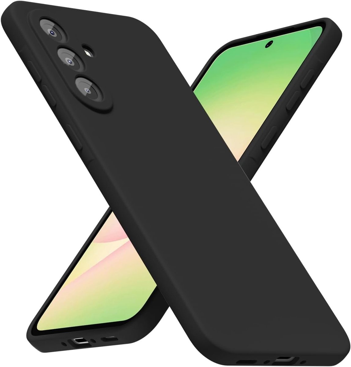 Hoesje geschikt voor Samsung Galaxy A57 5G hoesje Siliconen cover Zwart backcover