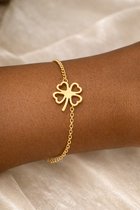La Rosa Princesa Bracelet Trèfle à Quatre Feuilles • Acier Inoxydable 316L Premium • Plaqué or • Bracelet Porte-bonheur avec Signification • Trèfle porte-bonheur Plaqué Or