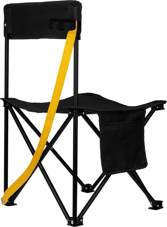 Abbey Camp Campingstoel Opvouwbaar - Laag - Zwart - 40x40x65cm - 80 KG — afbeelding 2