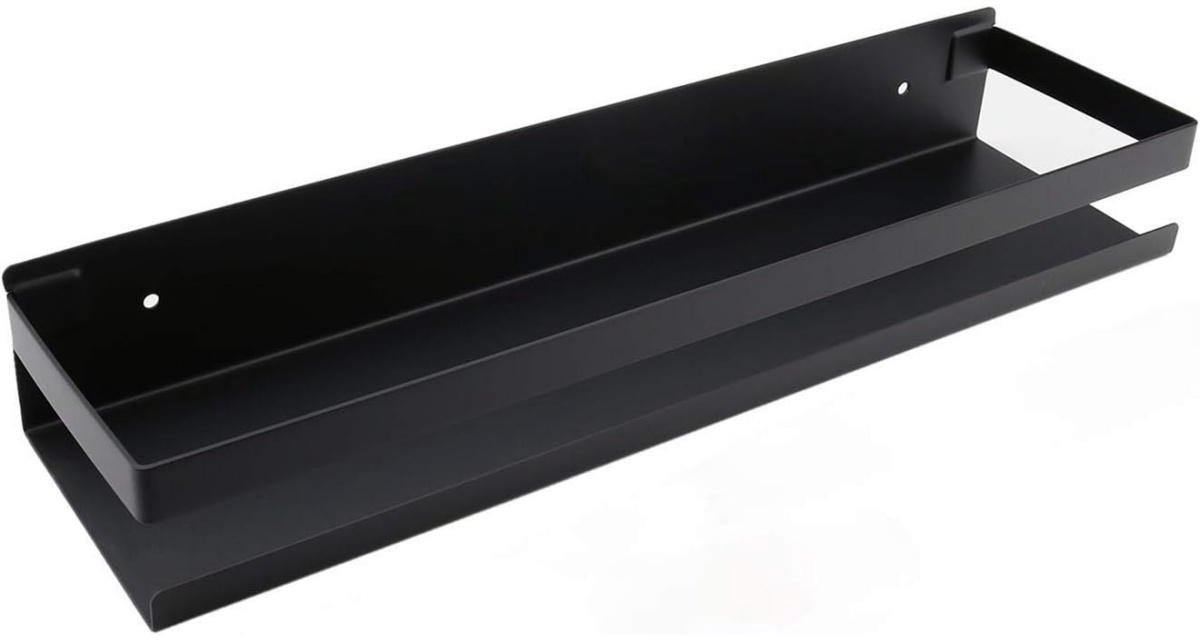 GELLDG Wandplank- RVS - Keuken opbergrek - Kruidenplank - L40 cm - zwevend - industrieel - voor badkamer of keuken - zwart