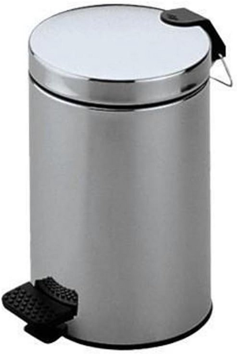 Universele Staande Afvalemmer met Deksel en Pedaal 5 Liter Aluminium