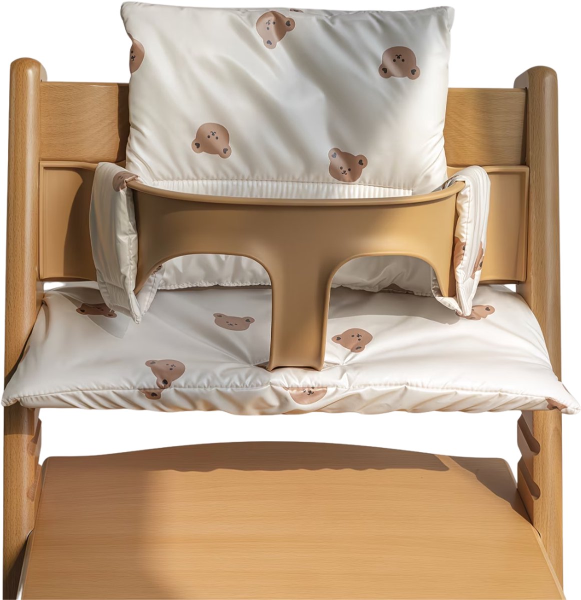 HHHK - Stokke Tripp Trapp kussenset - zitkussen en rugkussen - Wit met beertjes - Stoelverkleiner - Babyset kussen – foto 7