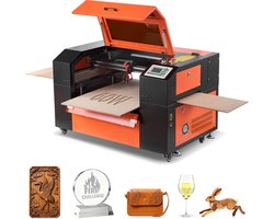 VEVOR Co2-Lasergraveermachine 60 W, Werkgebied 600x400 mm, Co2-Lasergraveer- En Snijmachine Met 4-Weg Luchttoevoer, Compatibel met Lightburn, Coreldraw En Rdworks, voor Hout, Acryl En Glas