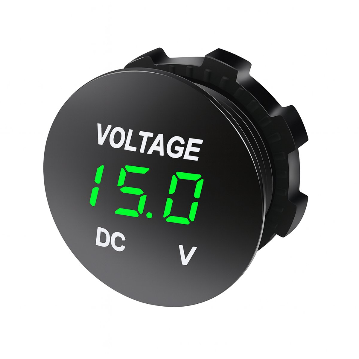 THAR Inbouw Voltmeter 12V/24V – Digitale LED Spanningsmeter - Groen