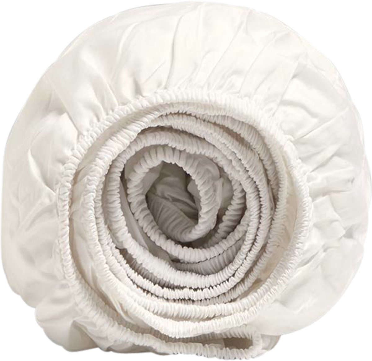 Yumeko hoeslaken topper katoen satijn warm wit 180x200x10 - Bio, eco & fairtrade